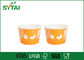Biodegradable Orange Eco Friendly Paper Ice Cream Bowls With Lids